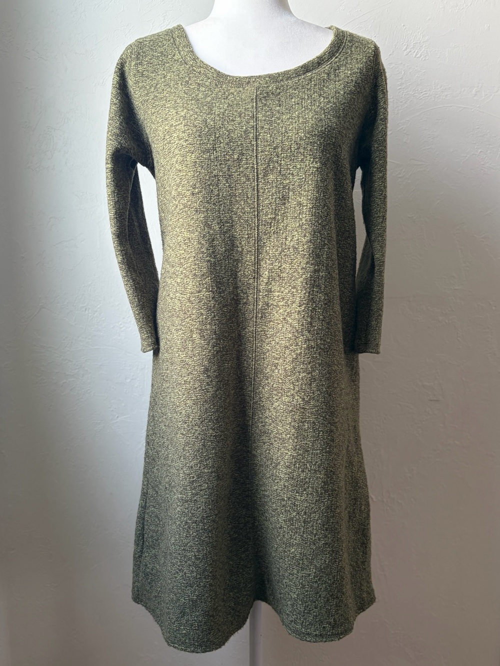 The Territory Ahead Olive Green Knit Sweater Dress Long Sleeve S